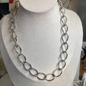 Chunky Sterling Silver Oval Link Necklace